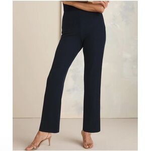 Chico's Women’s Travelers Navy Blue Straight Leg Pants High-Rise Waist 0R / 4/6